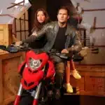tom cruise wax sitting on a bike in madame tussauds